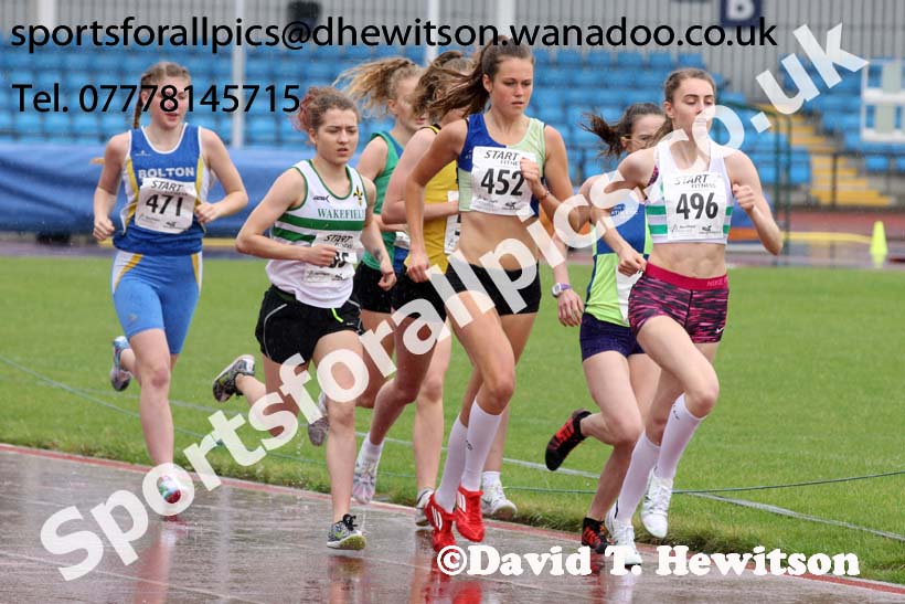 Womens under-20s 1500 metres, Northern Championships, Sport City, Manchester. Photo: David T. Hewitson/Sports for All Pics